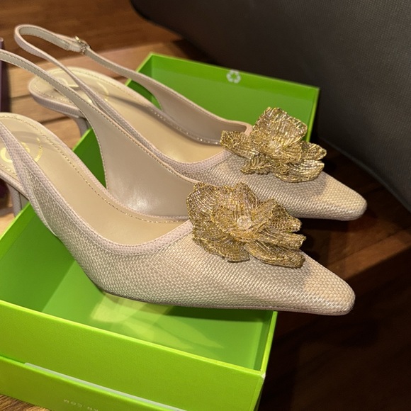 NWTIB • Sam Edelman • Women's Bianka Flora Pump • Light Natural Weave • Size 8 - Picture 4 of 8